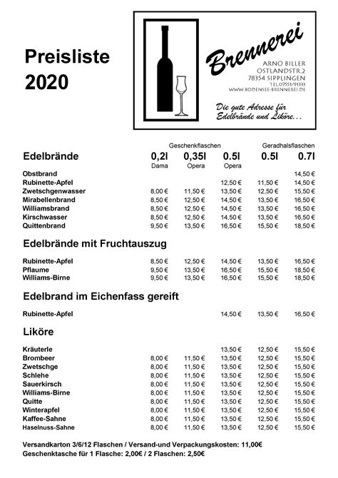 Preisliste